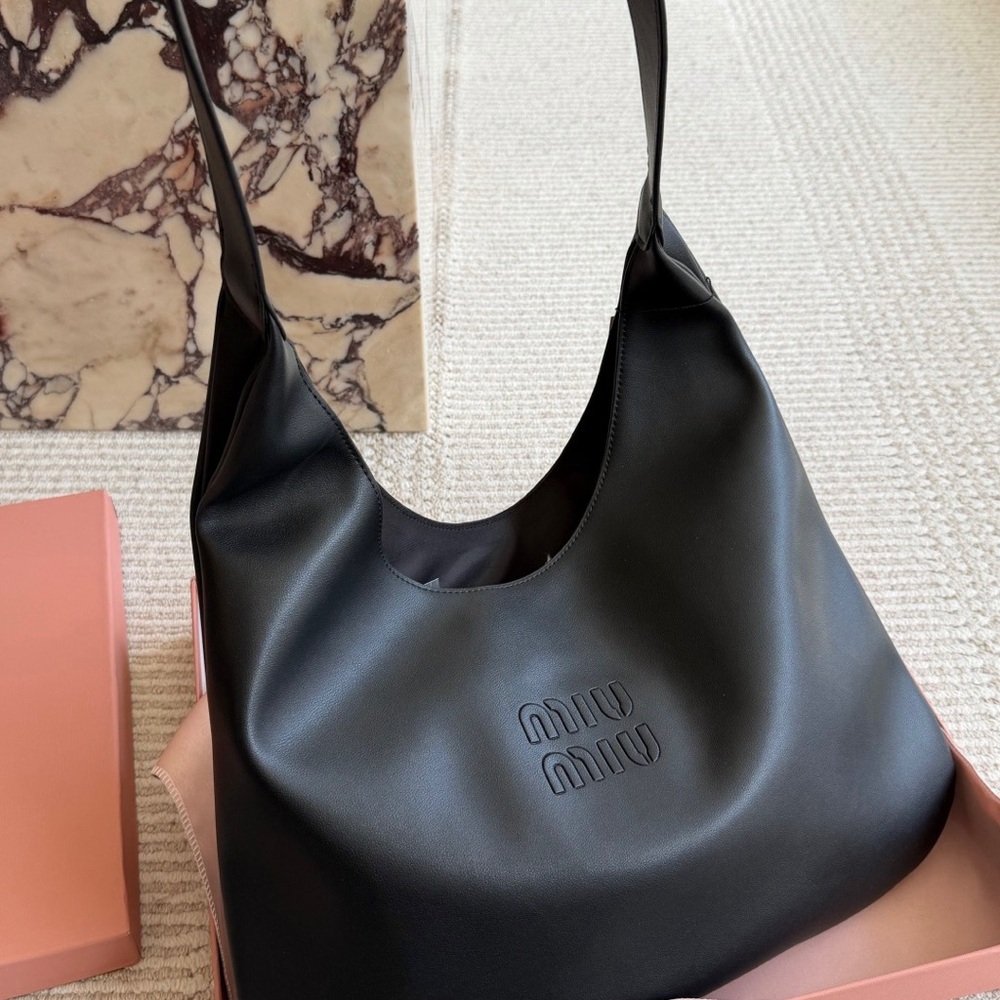 🎀 Miu Miu Soft Leather Ivy Tote Bag Slouchy Chic